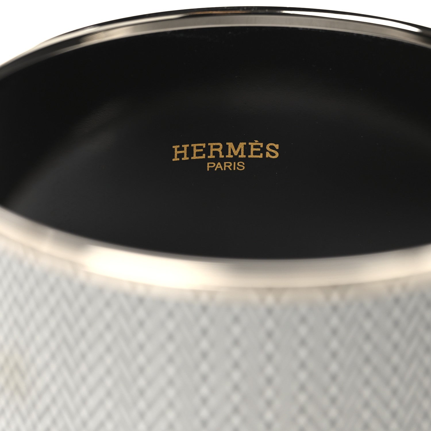 Hermes Enamel Printed Extra Wide Chevron Bracelet 70 Black 4 of 6
