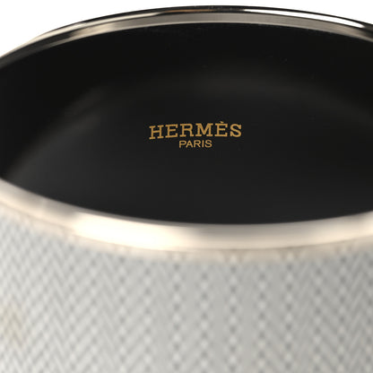 Hermes Enamel Printed Extra Wide Chevron Bracelet 70 Black 4 of 6