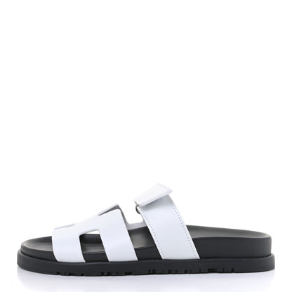 Hermes Calfskin Womens Chypre Sandals 36 White 1 of 4