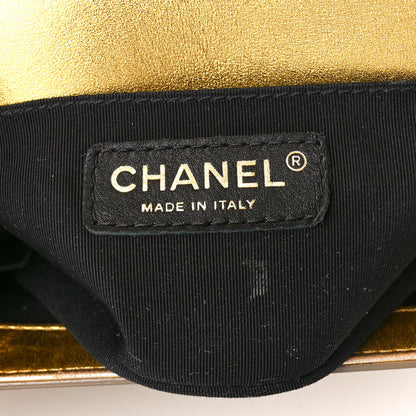 Chanel Metallic Patent Calfskin Quilted Small Boy Flap Gold 6 of 11