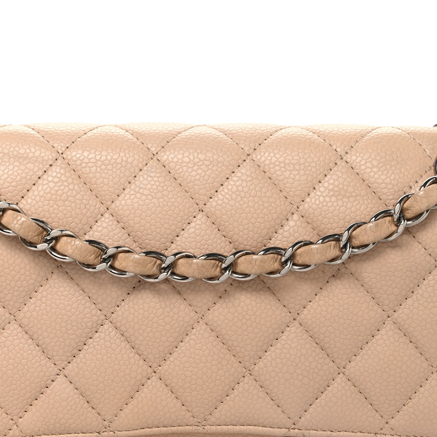 Chanel Caviar Quilted Medium Double Flap Beige 8 of 10