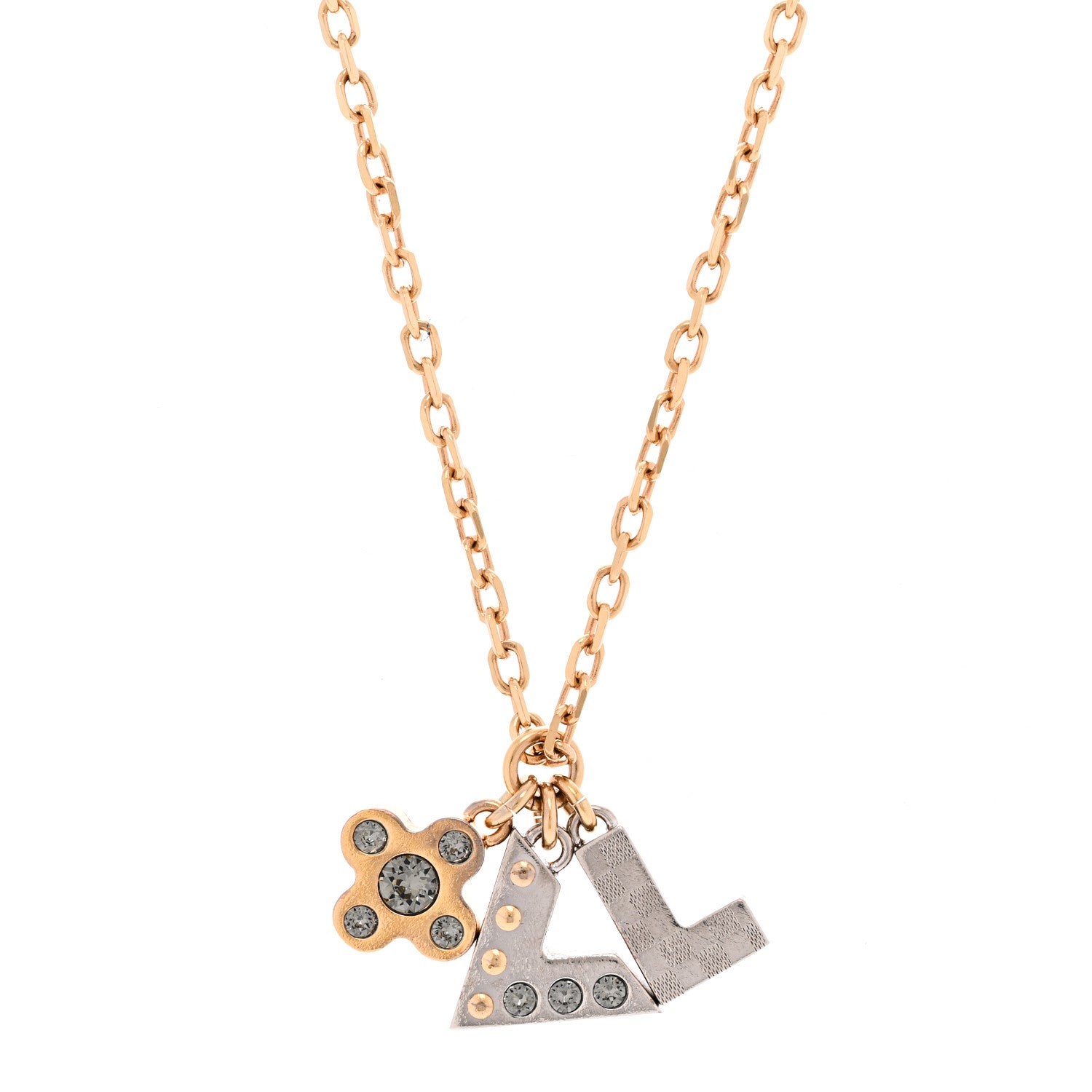 Louis Vuitton Love Letters Pendant Necklace Gold 4 of 7