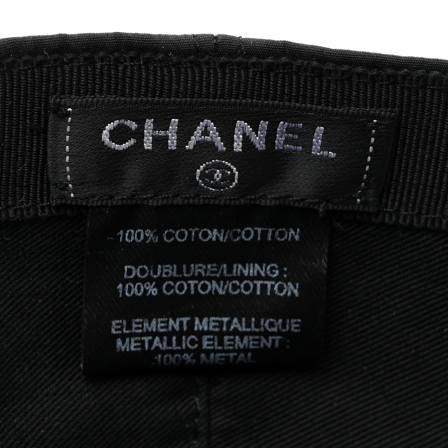 Chanel Cotton CC Cap Hat Black 8 of 8