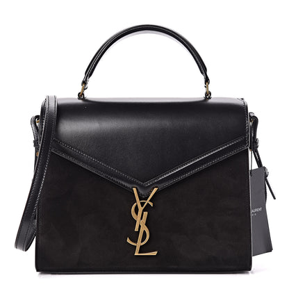Saint Laurent Kid Scamosciato Smooth Calfskin Medium Classic Monogram Cassandra Top Handle Black Rouge Legion 1 of 10