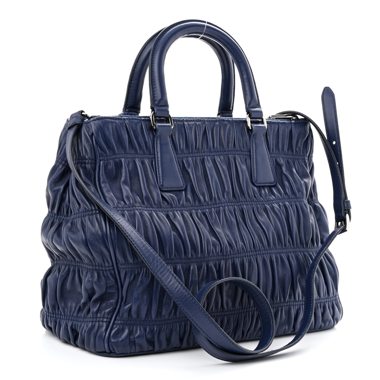 Nappa Gaufre Double Zip Tote Bluette