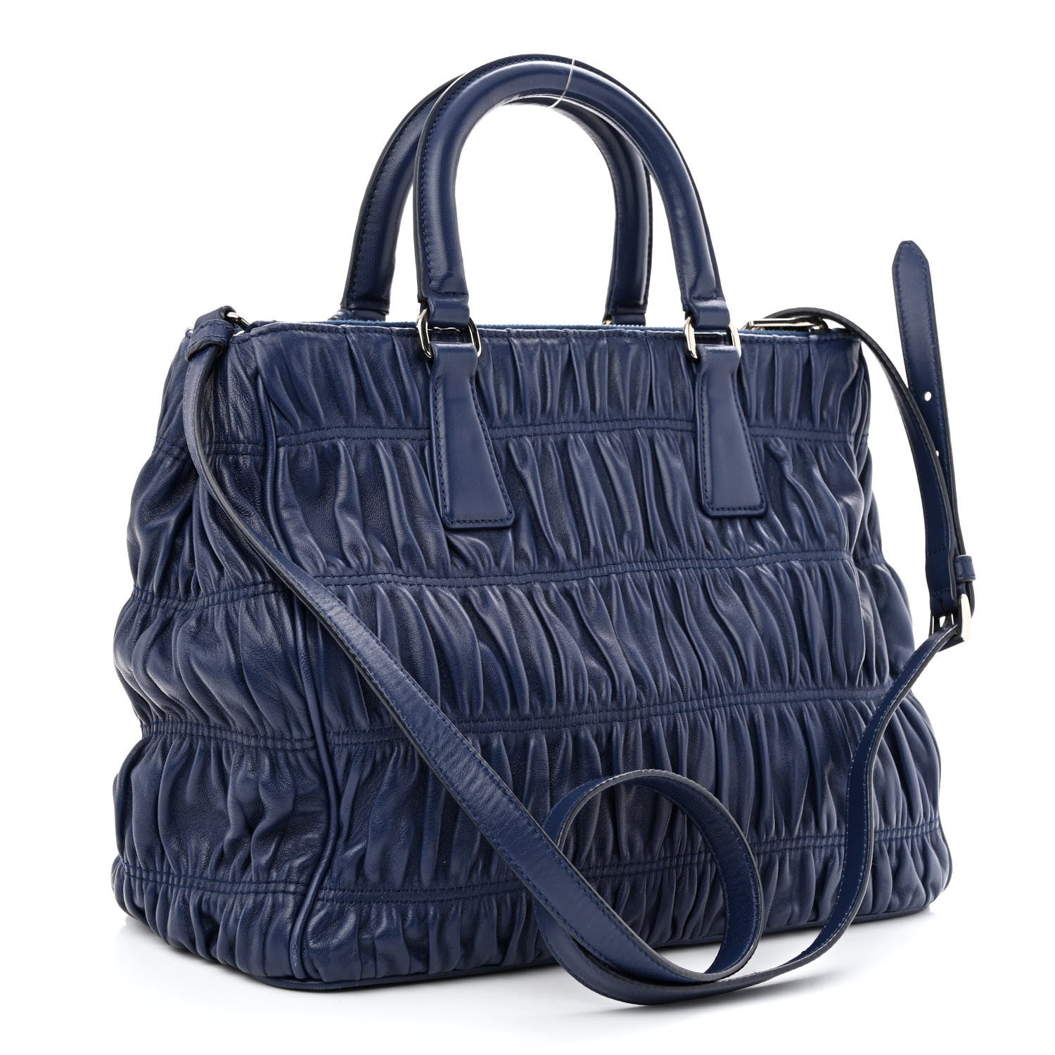 Prada Nappa Gaufre Double Zip Tote Bluette 3 of 12