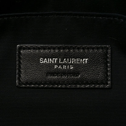 Saint Laurent Linen Canvas Rive Gauche Zipped Pouch Black 6 of 10