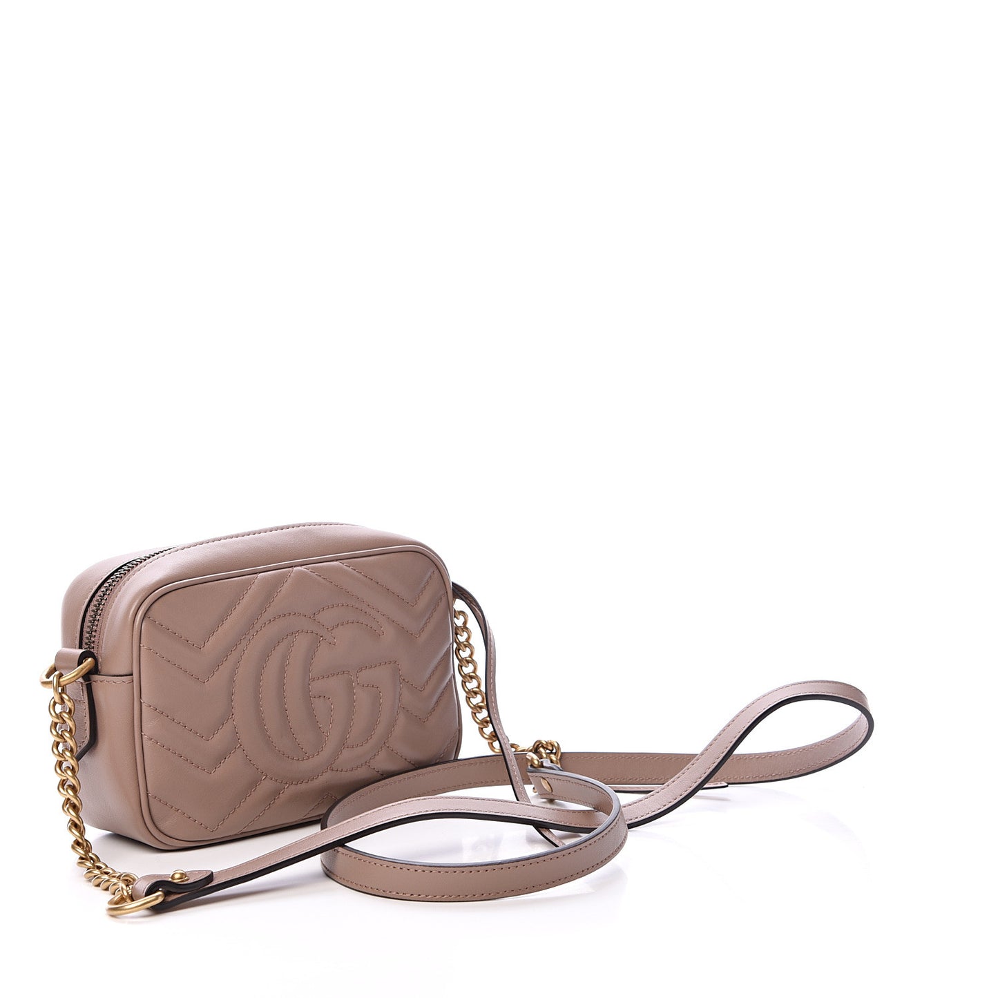 Calfskin Matelasse Mini GG Marmont Chain Shoulder Bag Porcelain Rose