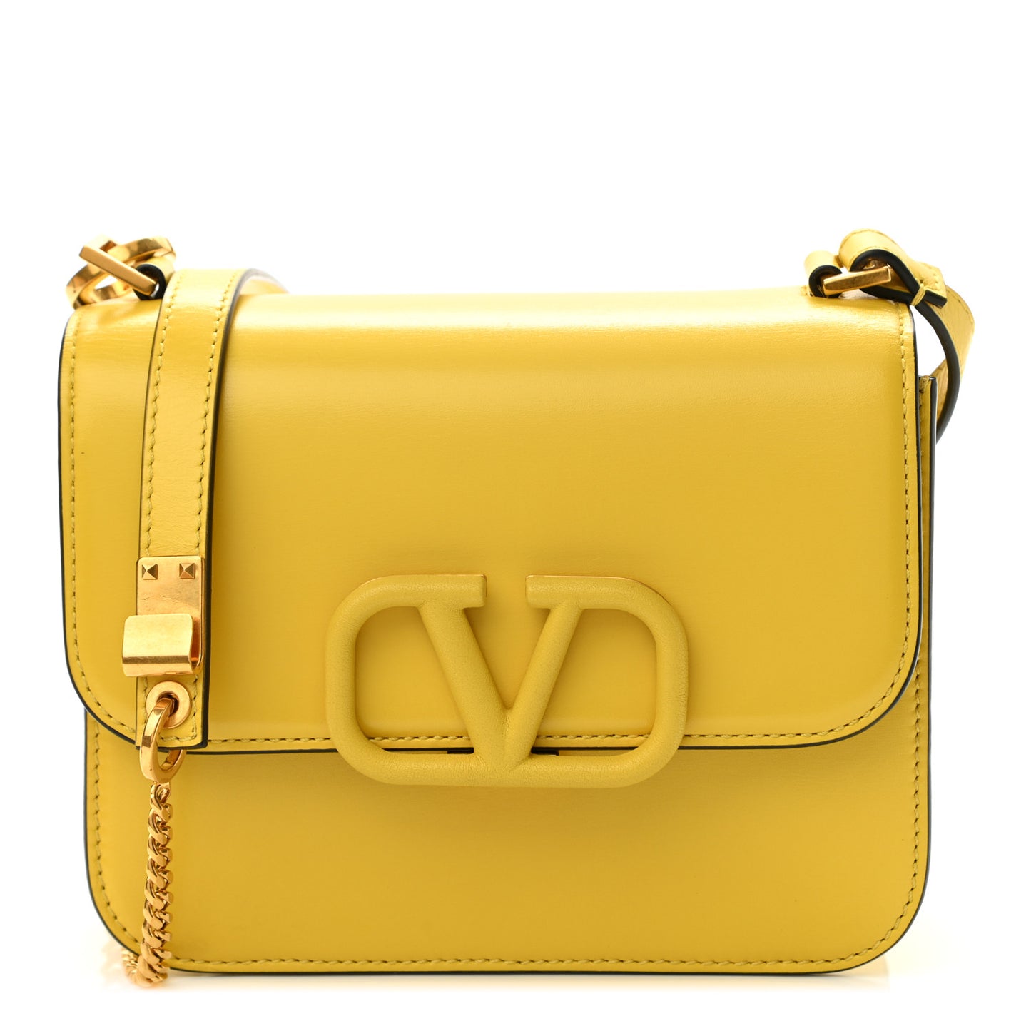 Smooth Calfskin Small VSling Shoulder Bag Senape