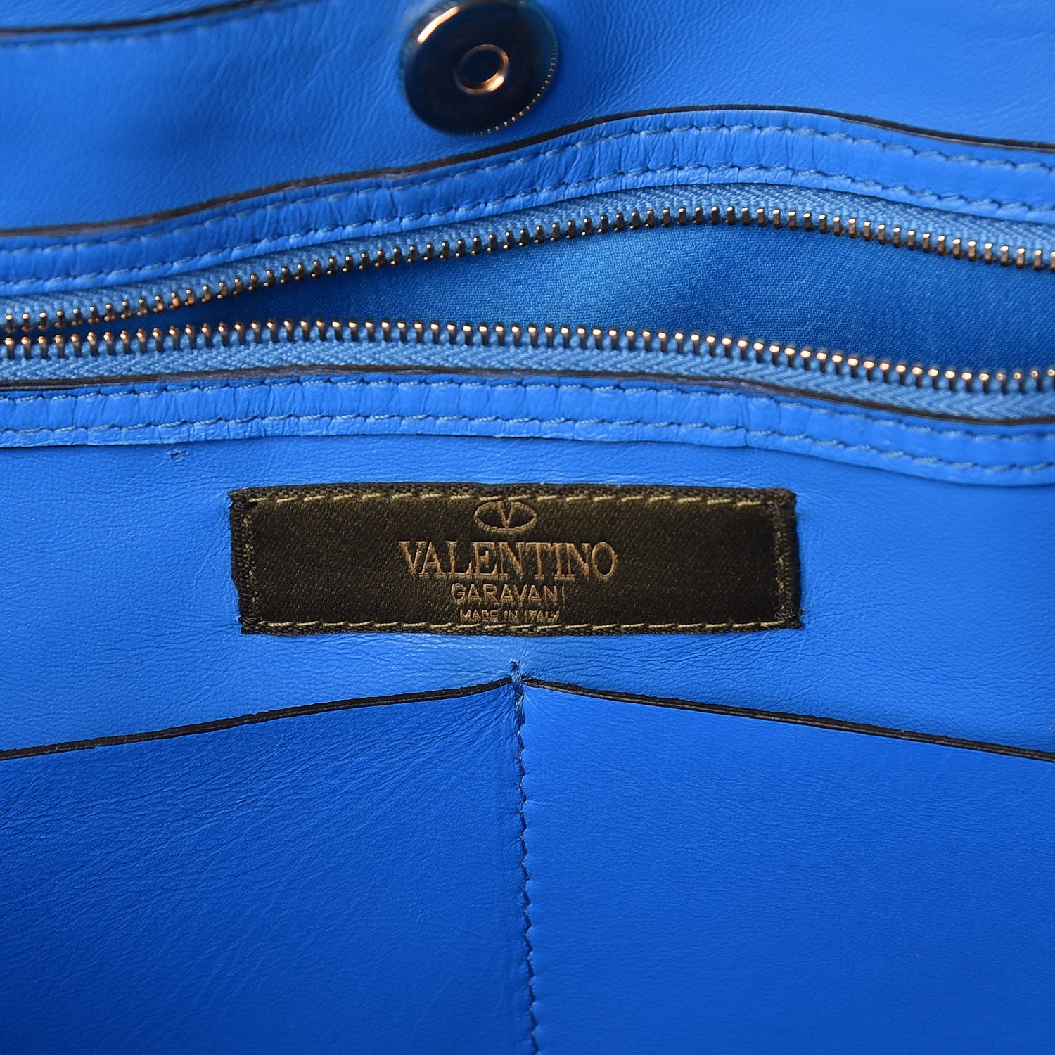 Valentino Garavani Nappa Canvas Camo Medium Rockstud Soft Tote Blue Fluo 6 of 11