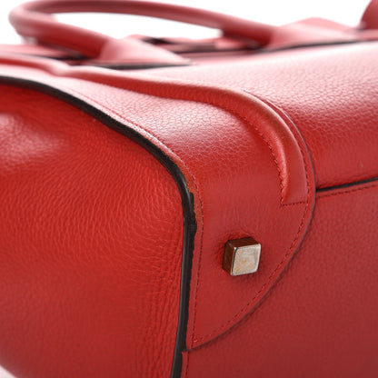 Celine Drummed Calfskin Mini Luggage Coquelicot 16 of 17