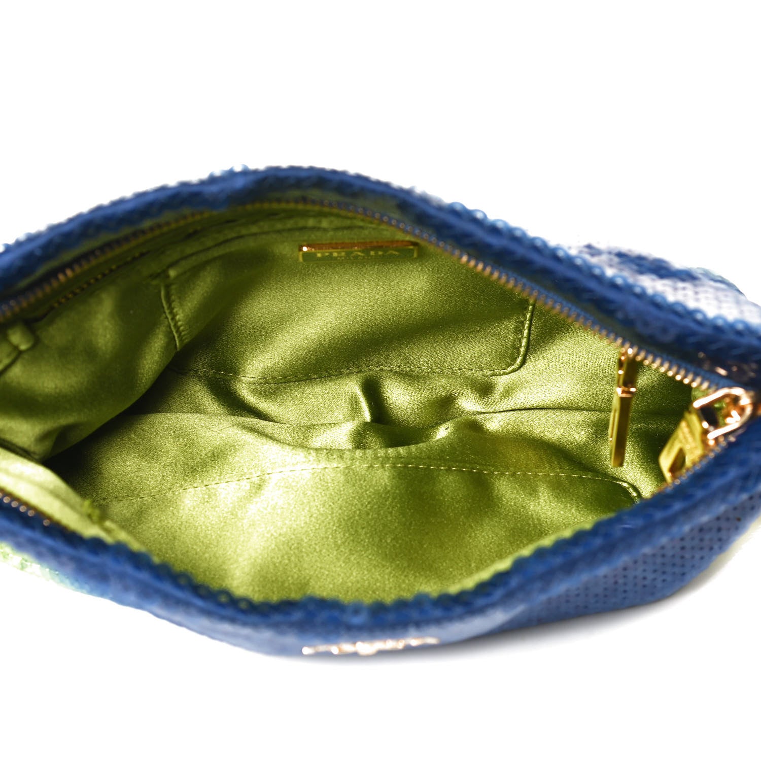 Prada Sequin Ombre Clutch Blue Light Green 5 of 10