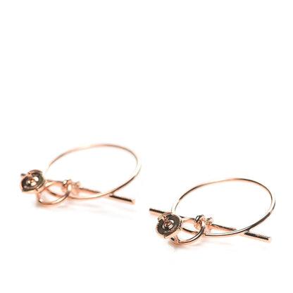Hermes 18K Rose Gold PM Loop Earrings 3 of 5