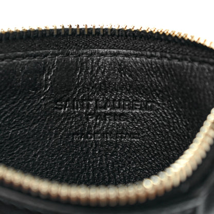 Saint Laurent Calfskin 5 Fragments Zip Pouch Card Holder Black 6 of 7