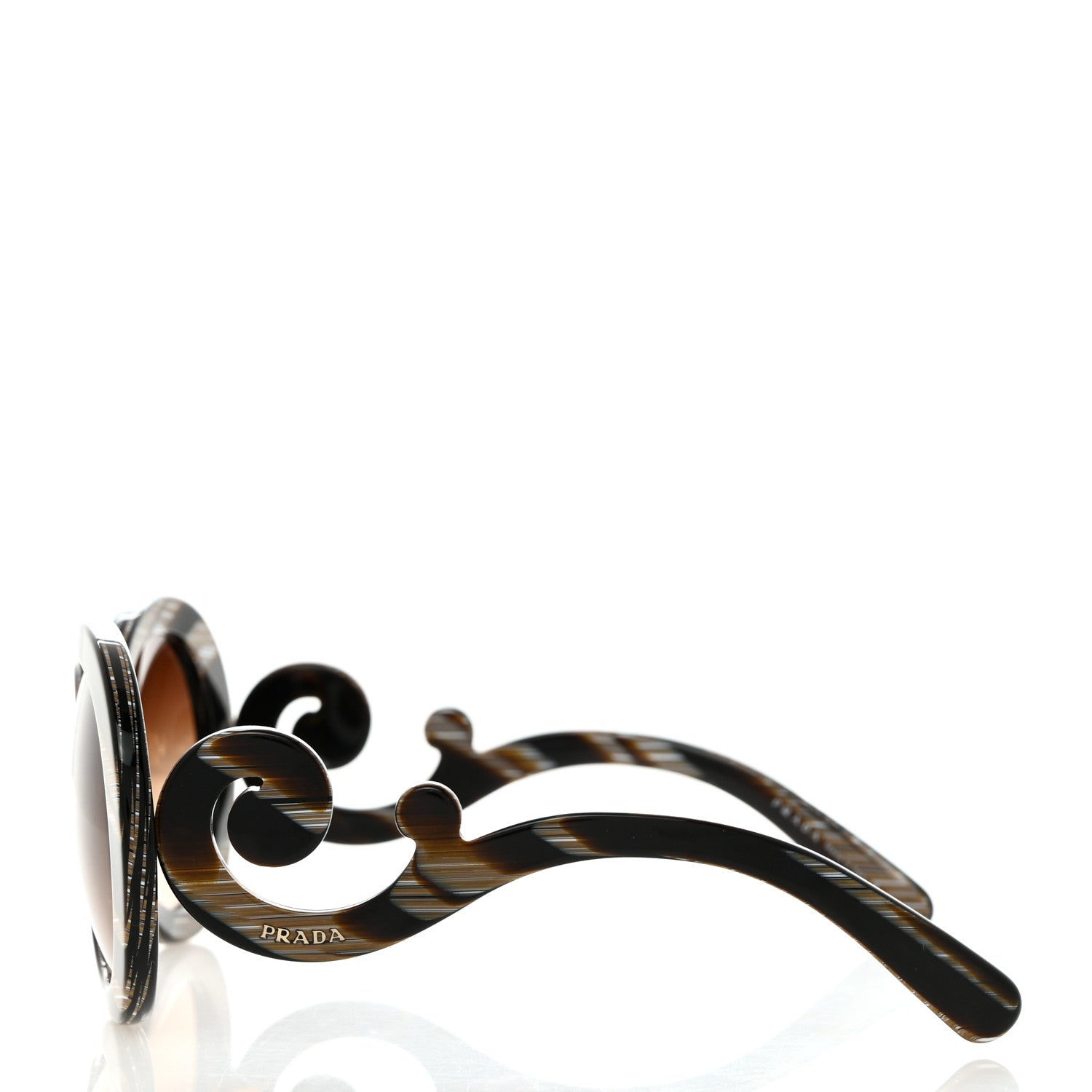 Prada Baroque Sunglasses SPR 27N Black Horn 3 of 8