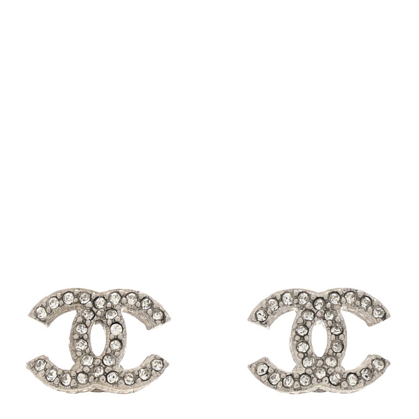 Crystal CC Earrings Silver