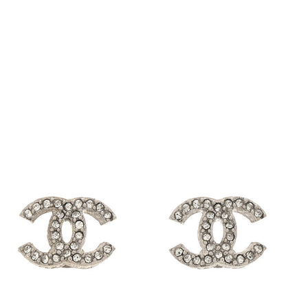 Chanel Crystal CC Earrings Silver 1 of 5