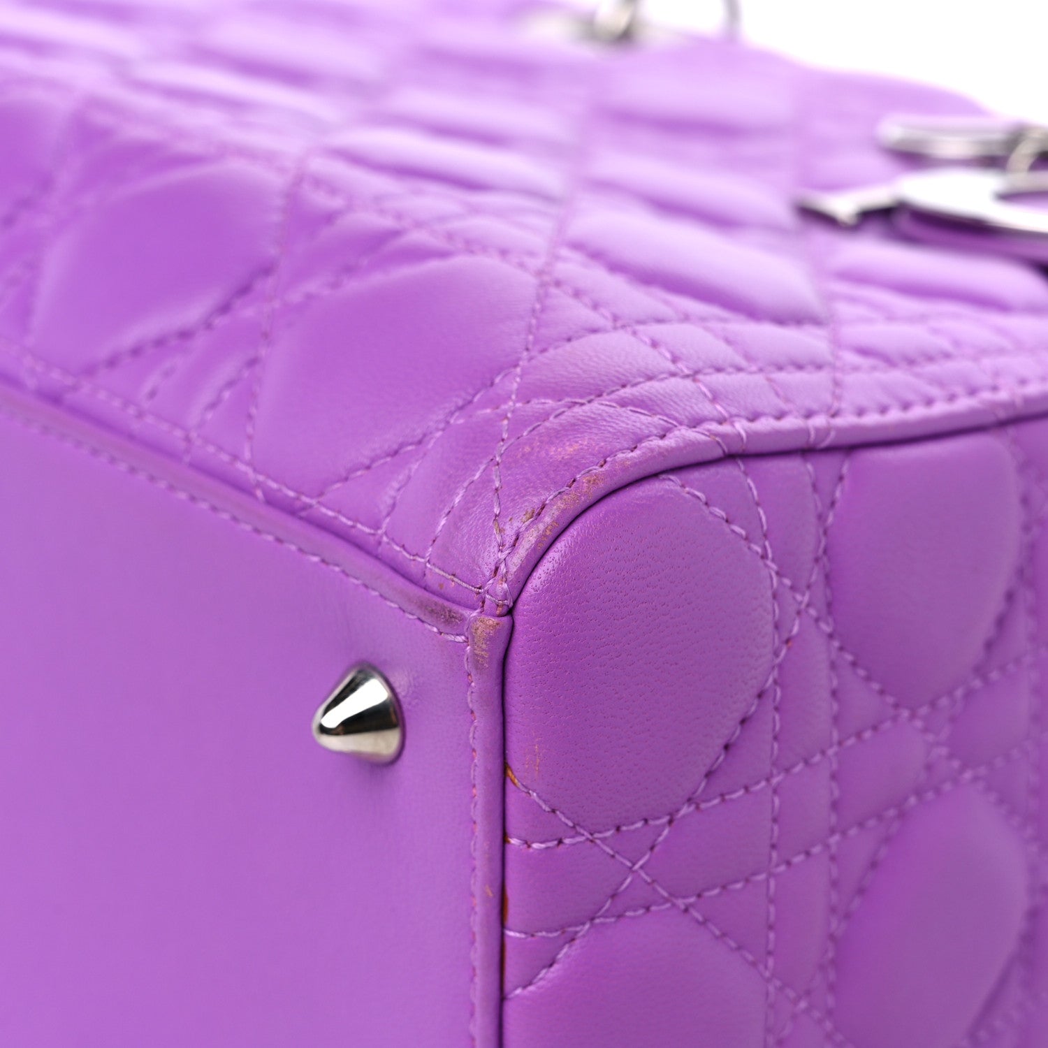 Christian Dior Lambskin Cannage Medium Lady Dior Purple 9 of 15