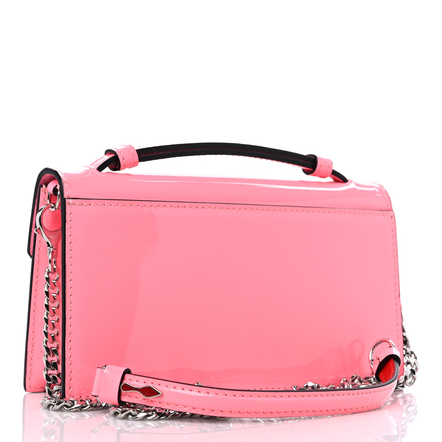Christian Louboutin Patent Calfskin Small Elisa Baguette Bubble Gum 3 of 10