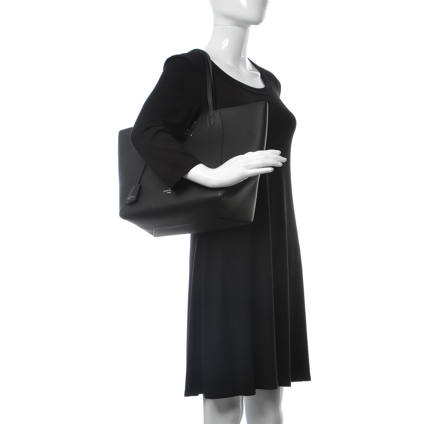 Calfskin Lockme Cabas Black