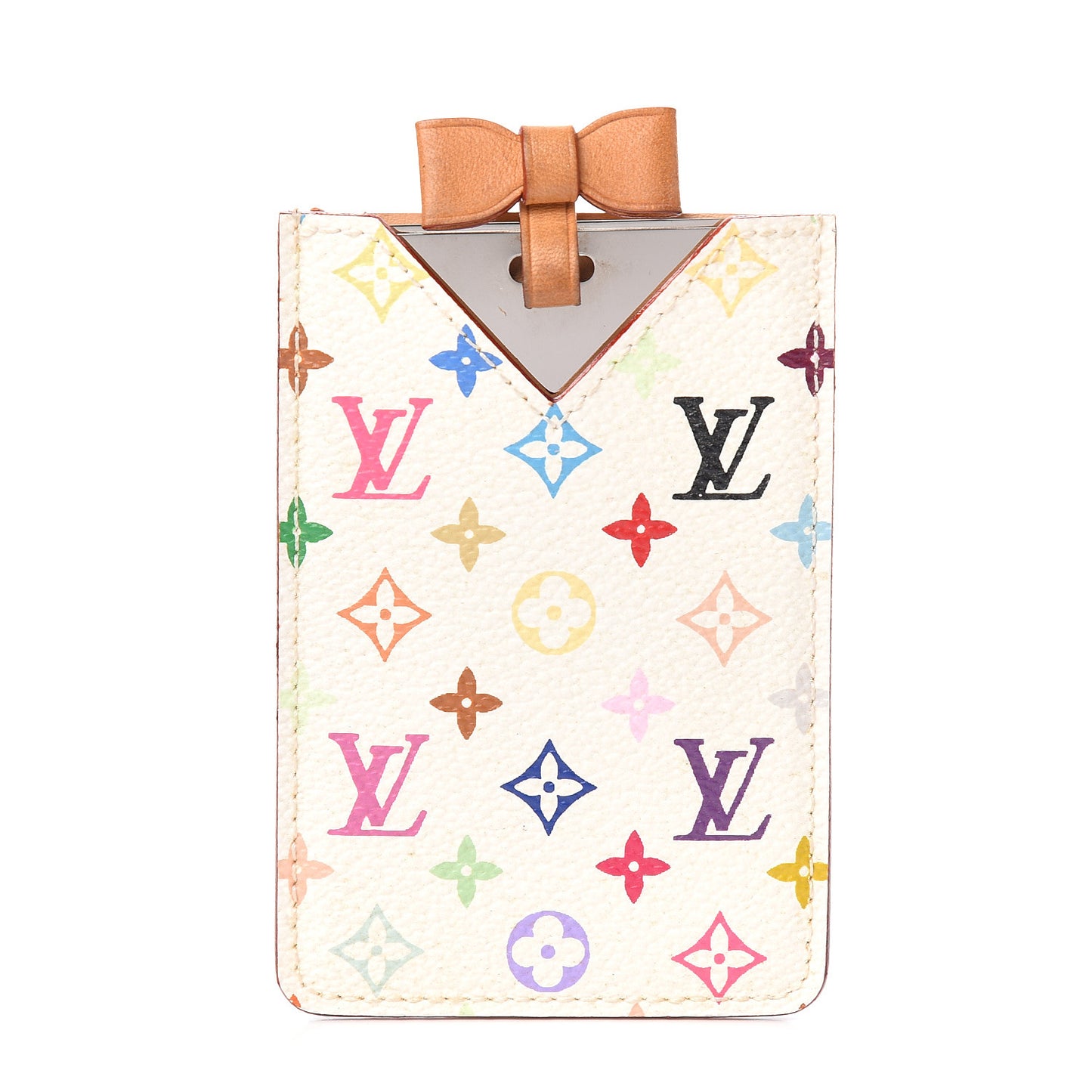 Monogram Multicolor Mirror and Case Pouch White