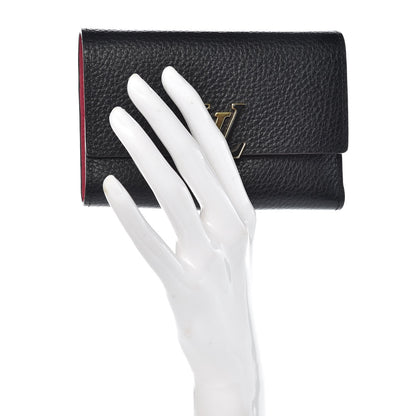 Louis Vuitton Taurillon Capucines Compact Wallet Black 2 of 9