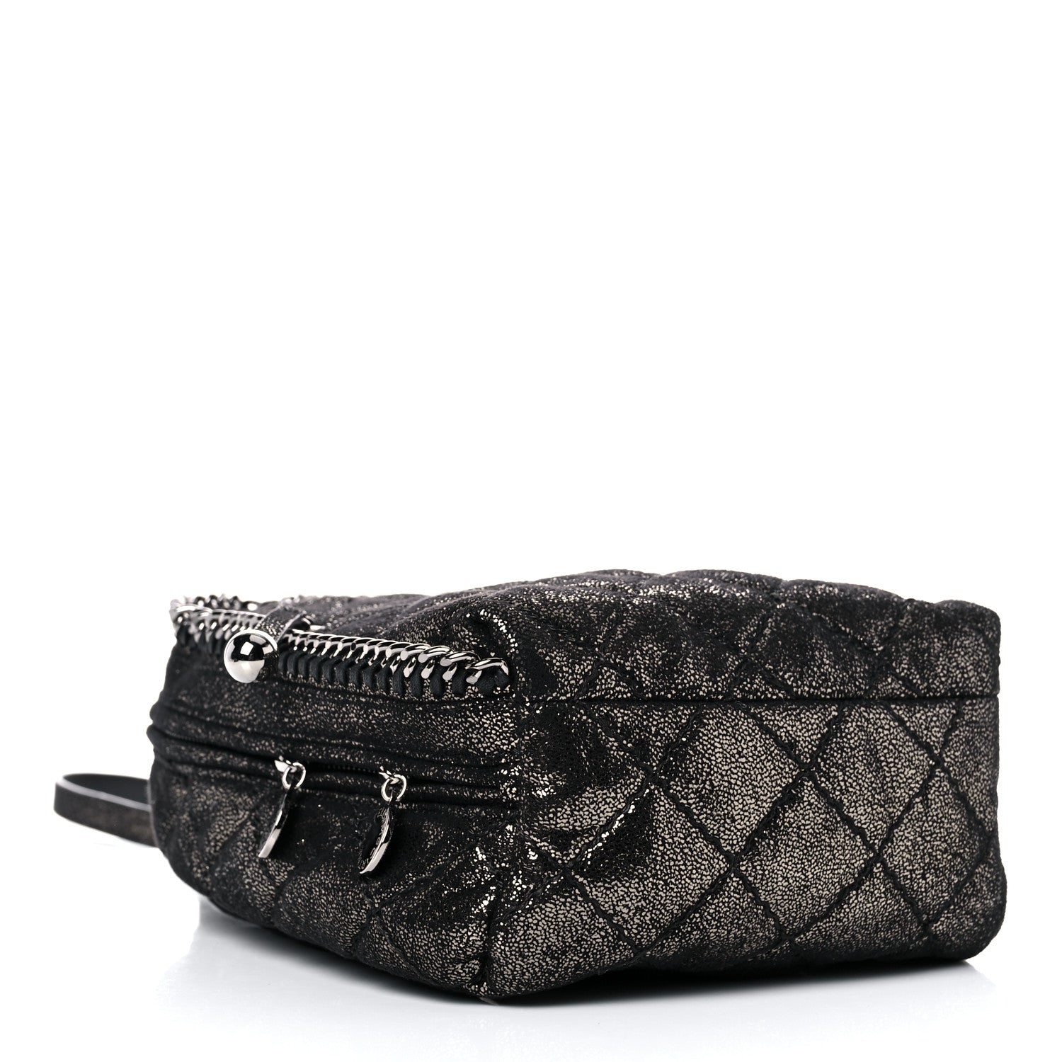 Stella McCartney Metallic Shaggy Deer Quilted Mini Falabella Backpack 4 of 9