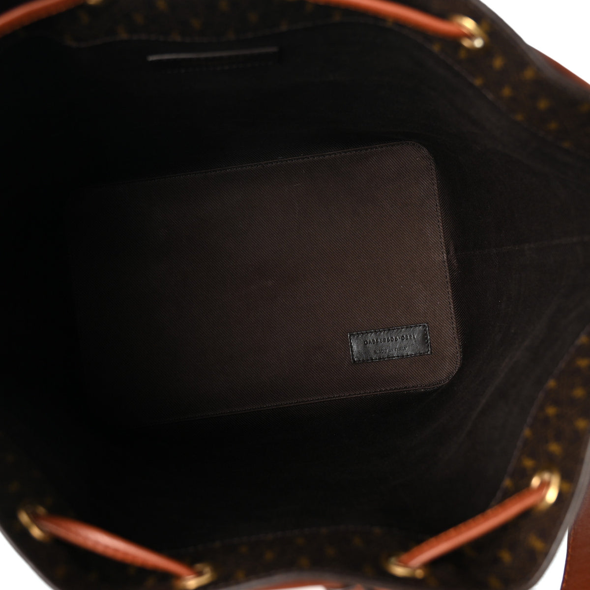 Canvas Smooth Calfskin Le Monogramme Striped Bucket Bag Brown