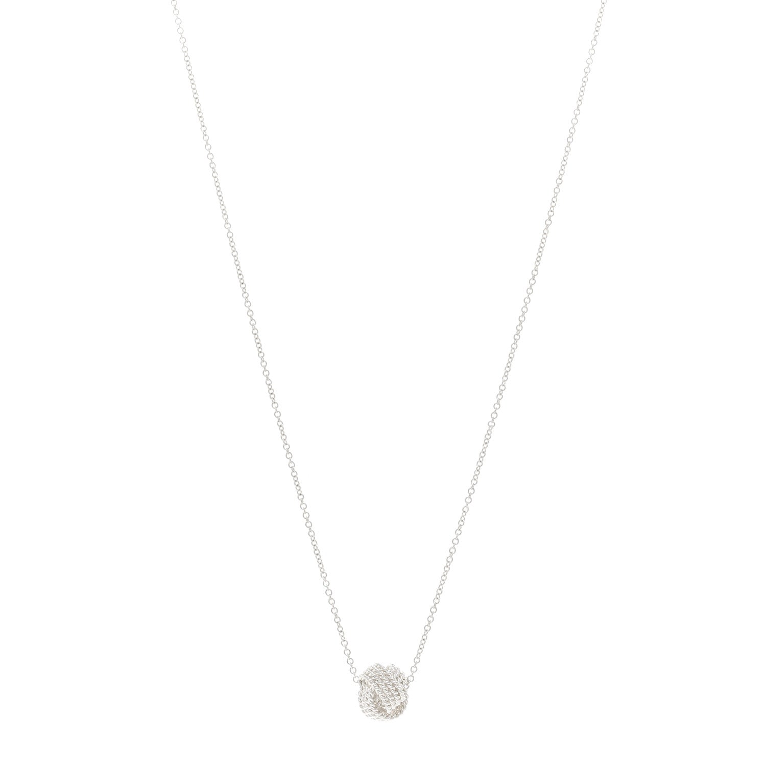Tiffany Sterling Silver Twist Knot Pendant Necklace 1 of 4