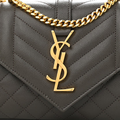 Saint Laurent Grain De Poudre Textured Mixed Matelasse Triquilt Small Monogram Satchel Pebble 7 of 9