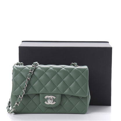 Chanel Lambskin Quilted Mini Rectangular Flap Green 11 of 11