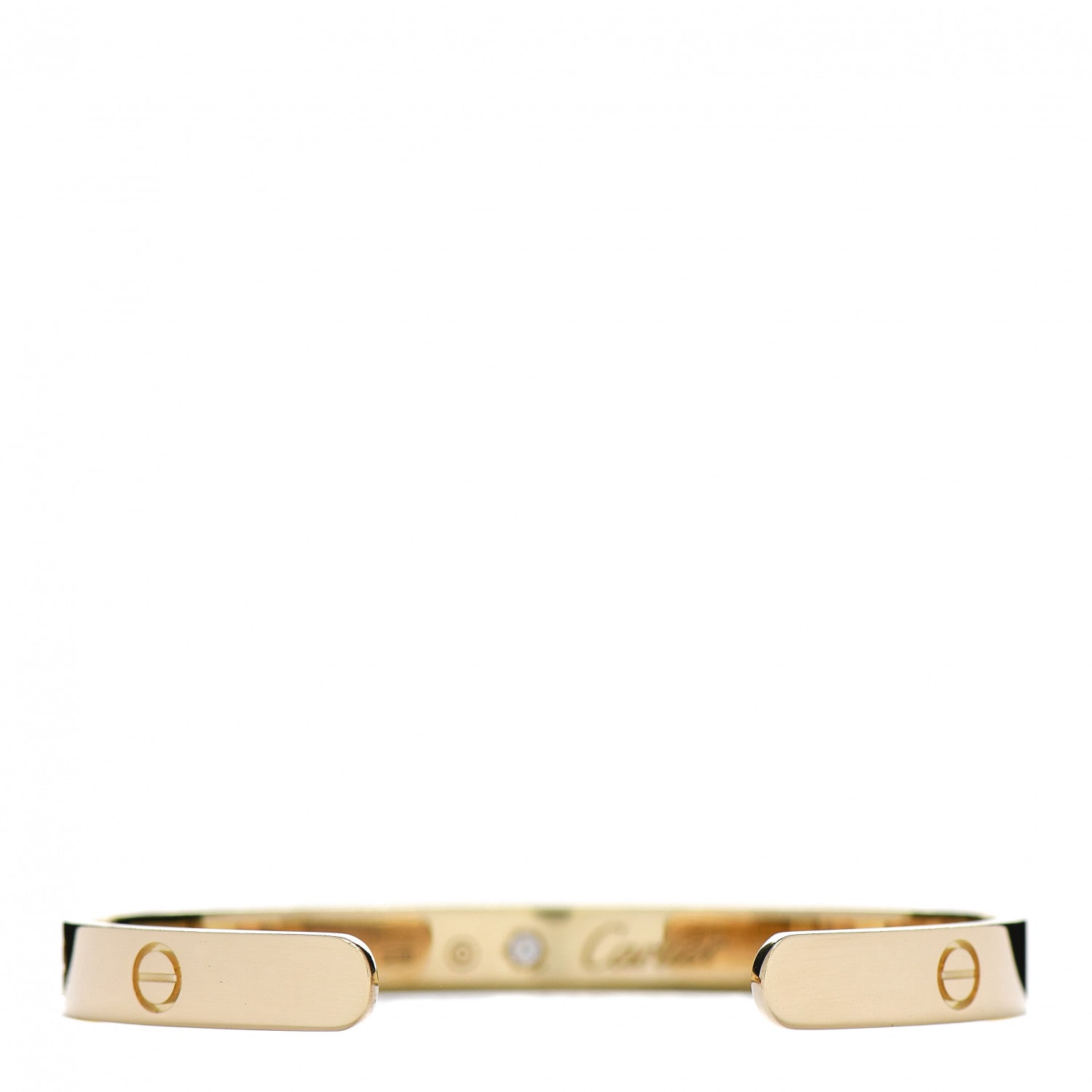 Cartier 18K Yellow Gold 1 Diamond LOVE Cuff Bracelet 18 2 of 3