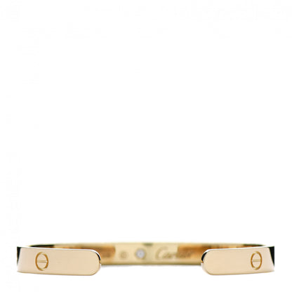 Cartier 18K Yellow Gold 1 Diamond LOVE Cuff Bracelet 18 2 of 3