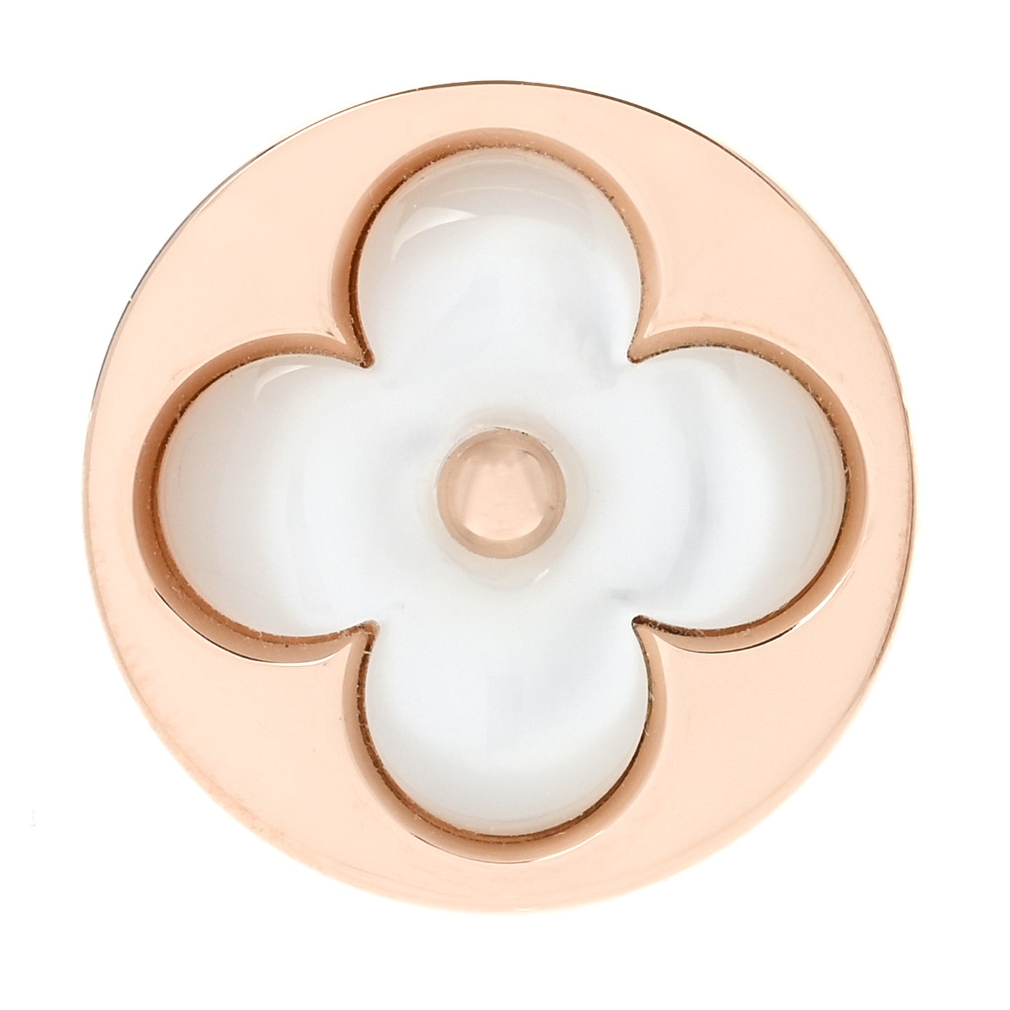 18K Pink Gold Mother of Pearl Color Blossom Sun Stud Earring
