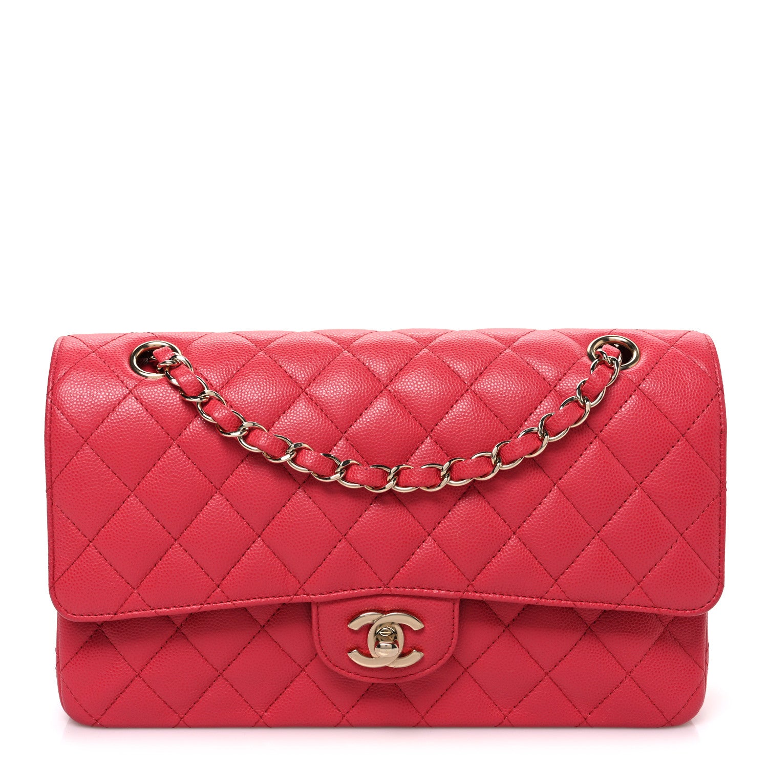 Chanel Caviar Quilted Medium Double Flap Pink 1 of 10