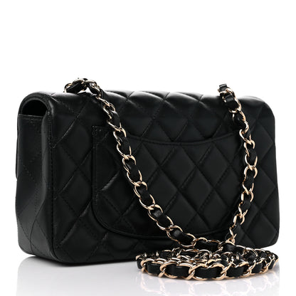 Chanel Lambskin Quilted Mini Rectangular Flap Black 3 of 10