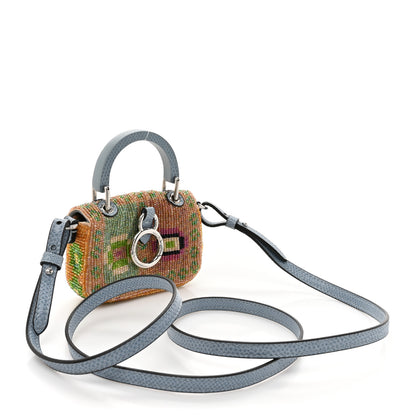 Fendi Perline Glass Karung Beaded Nano Maxi Buckle Baguette Charm Multicolor Azzurro Glicine 3 of 11