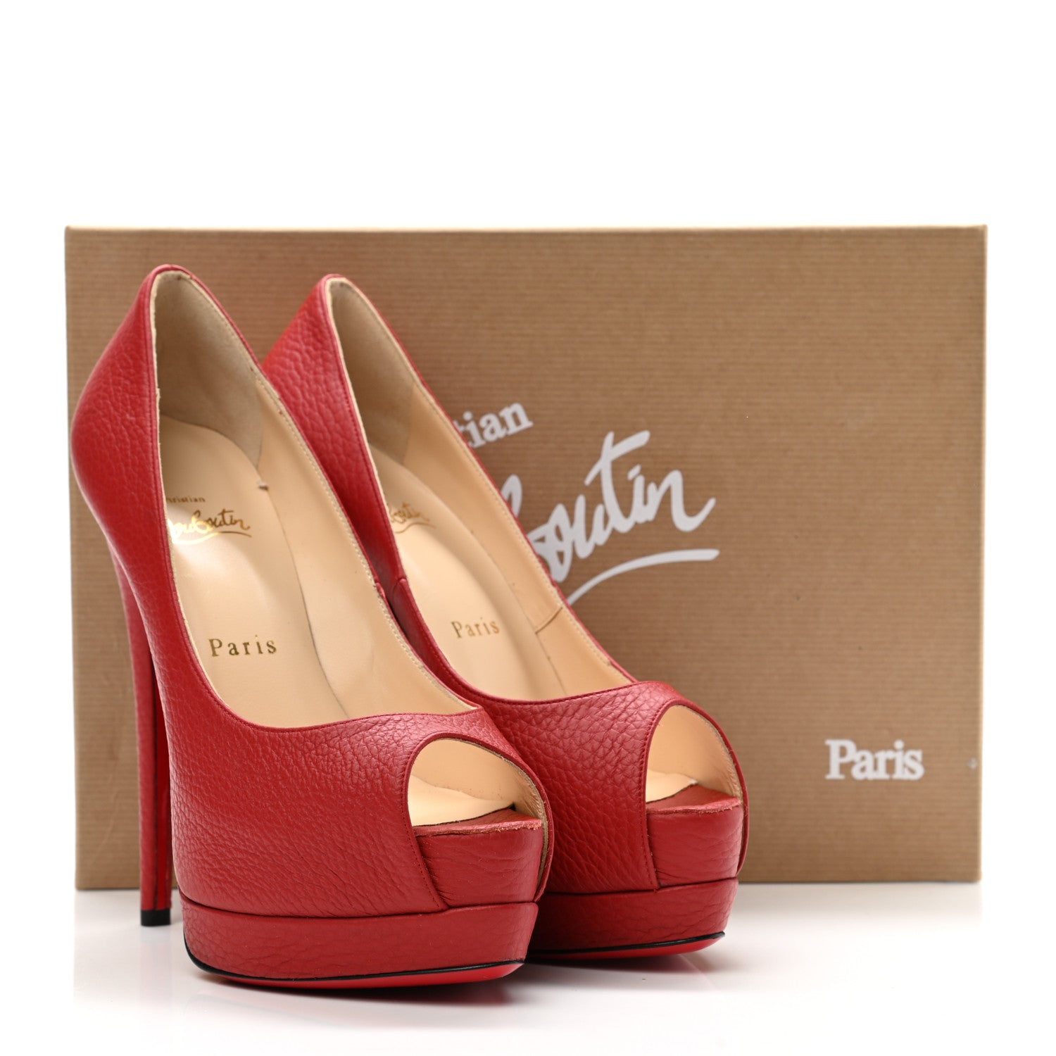 Christian Louboutin Calfskin Palais Royal 140 Pumps 37.5 Red 11 of 11