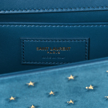 Saint Laurent Suede Star Medium Classic Monogram Kate Satchel Blue 7 of 11