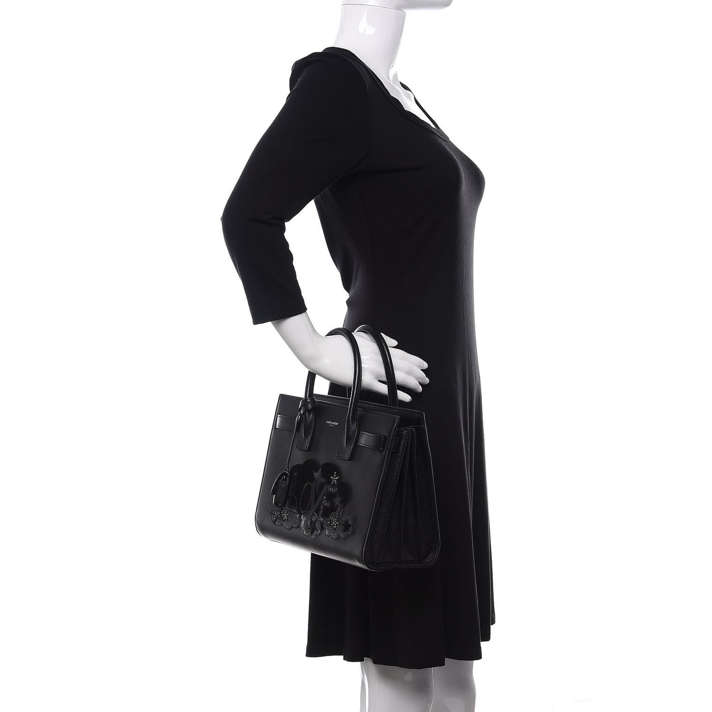 Calfskin Love Patchwork Baby Sac De Jour Black
