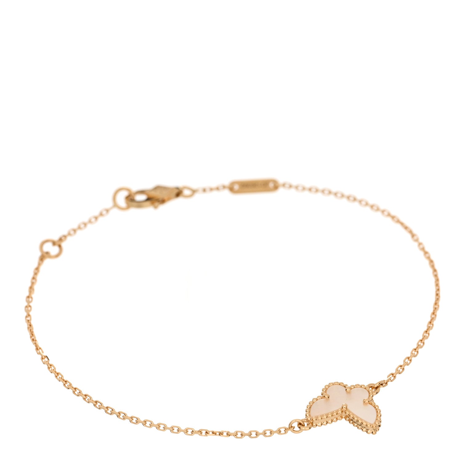 Van Cleef & Arpels 18K Yellow Gold Mother of Pearl Sweet Alhambra Butterfly Bracelet 1 of 6
