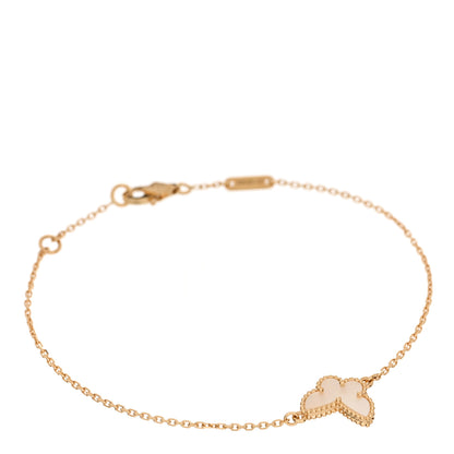 Van Cleef & Arpels 18K Yellow Gold Mother of Pearl Sweet Alhambra Butterfly Bracelet 1 of 6