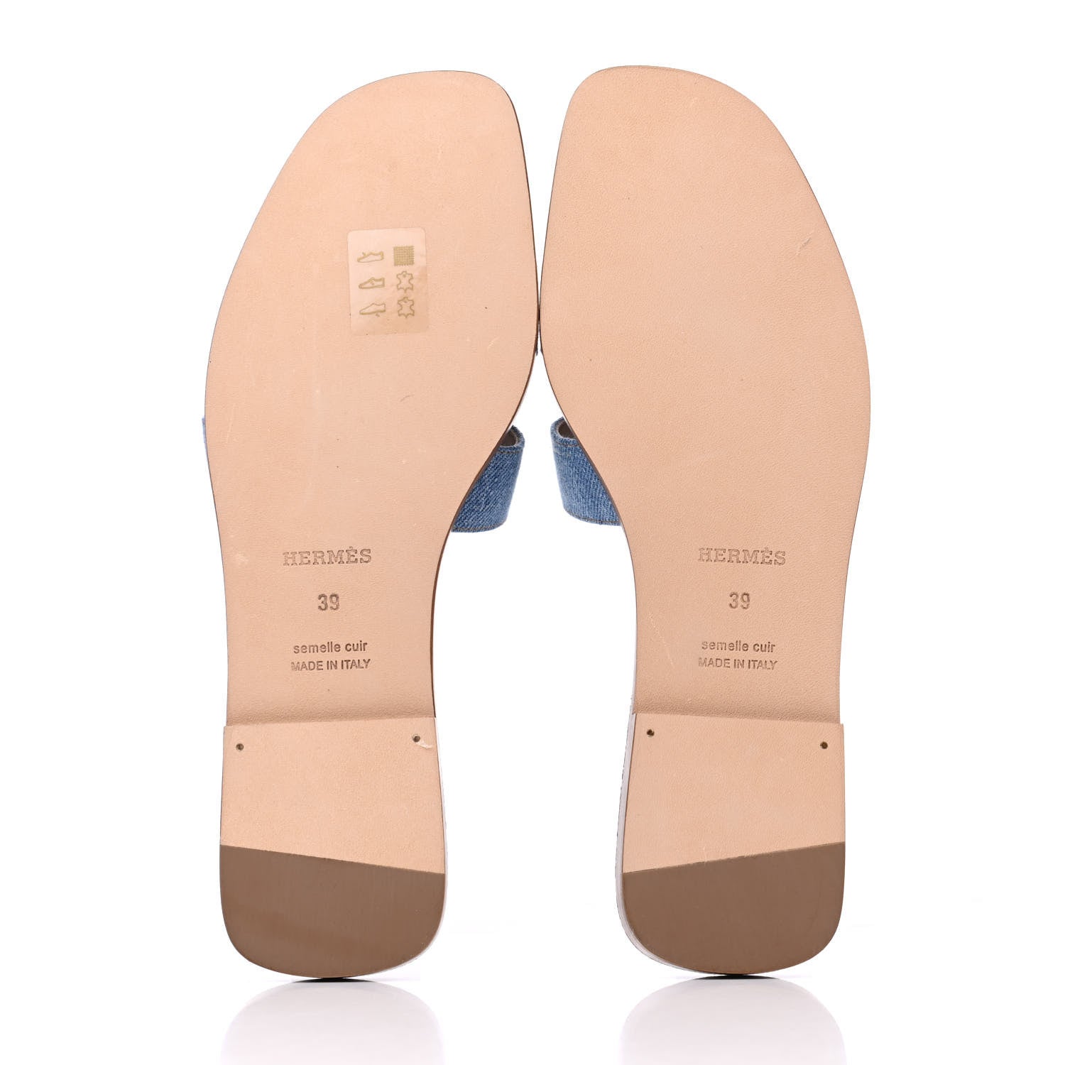 Hermes Denim Canvas Oran Sandals 39 Bleu Clair 5 of 13