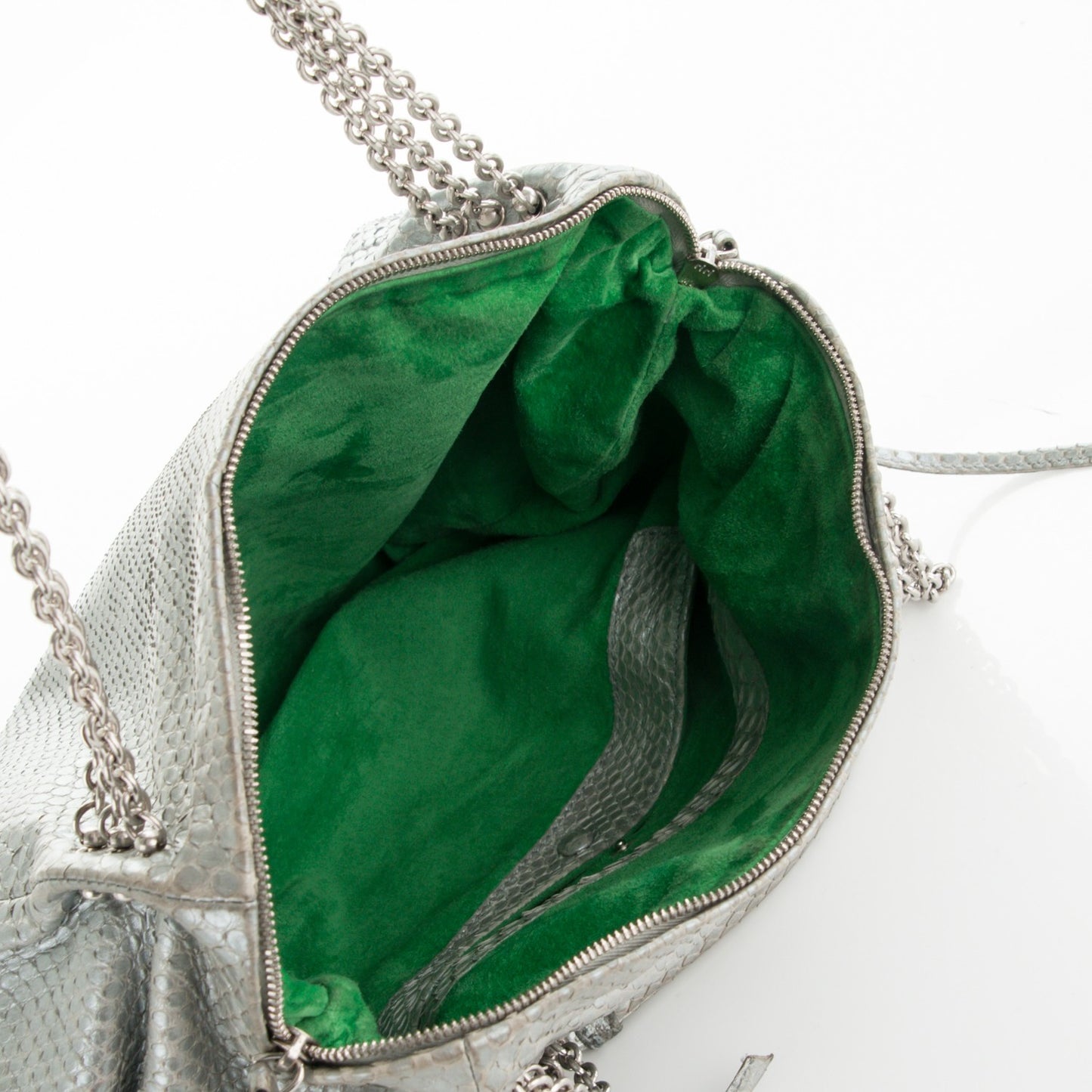 Python Shoulder Bag Silver
