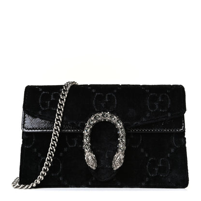 Gucci Velvet GG Monogram Super Mini Dionysus Shoulder Bag Black 1 of 4