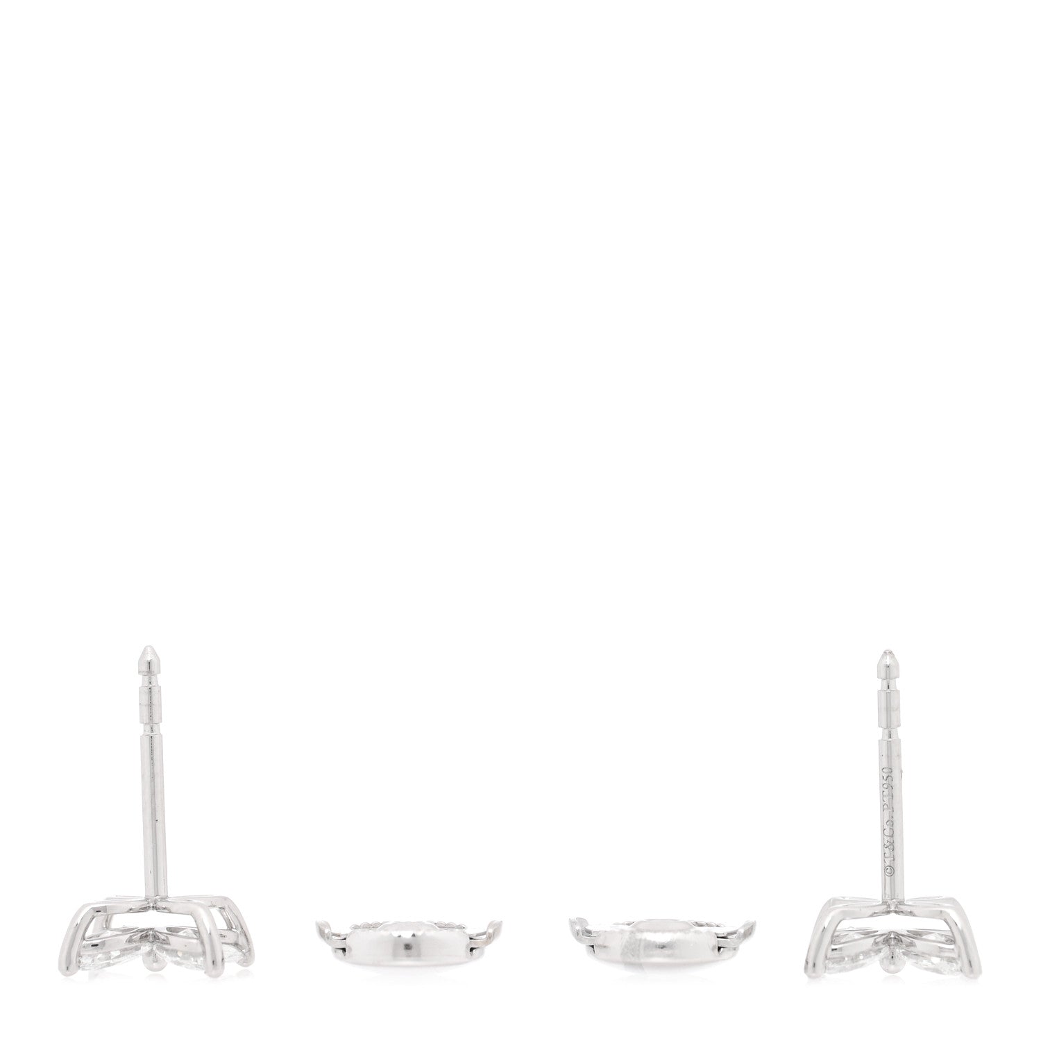 Tiffany Platinum Diamond .92ct Medium Victoria Earrings 3 of 5