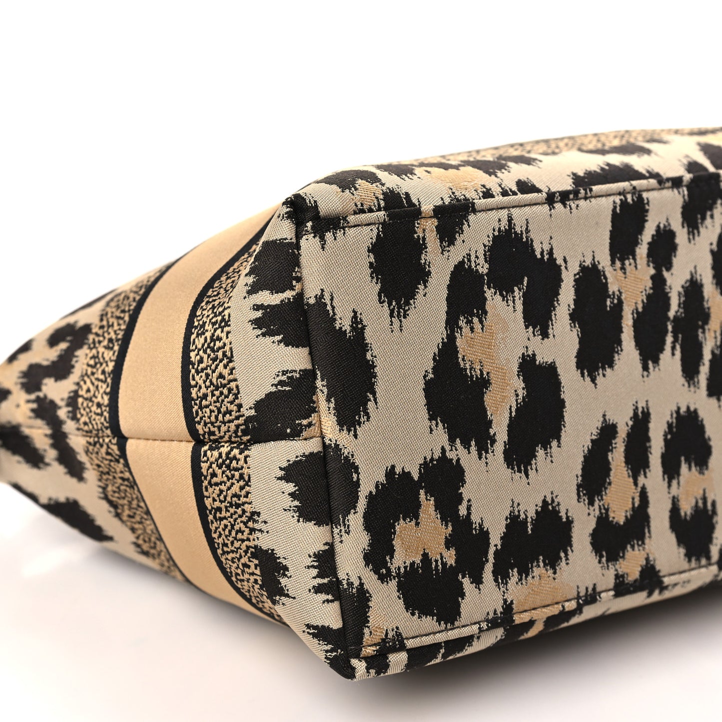 Canvas Mizza Embroidered Medium Leopard DiorTravel Nomad Pouch Beige