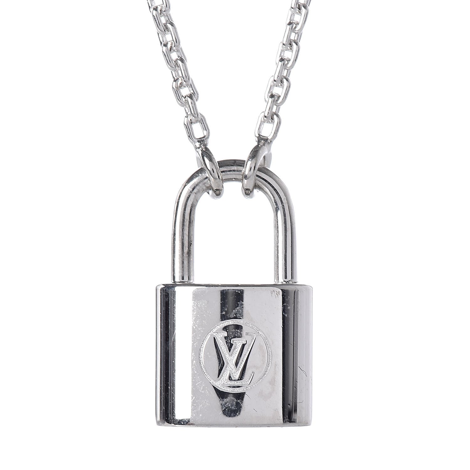 Louis Vuitton Sterling Silver Lockit Necklace 4 of 6