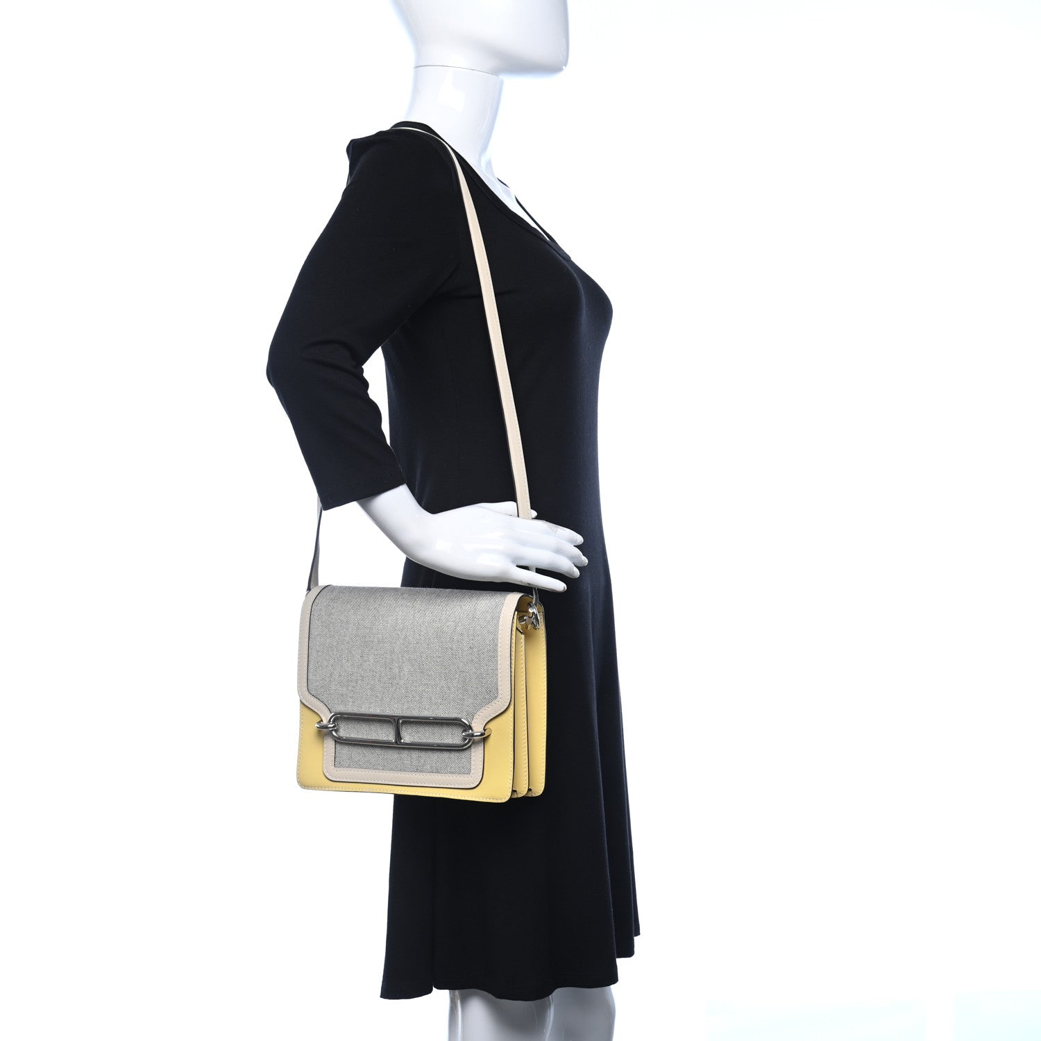 Hermes Toile Swift Sac Roulis 23 Jaune Poussin 2 of 9