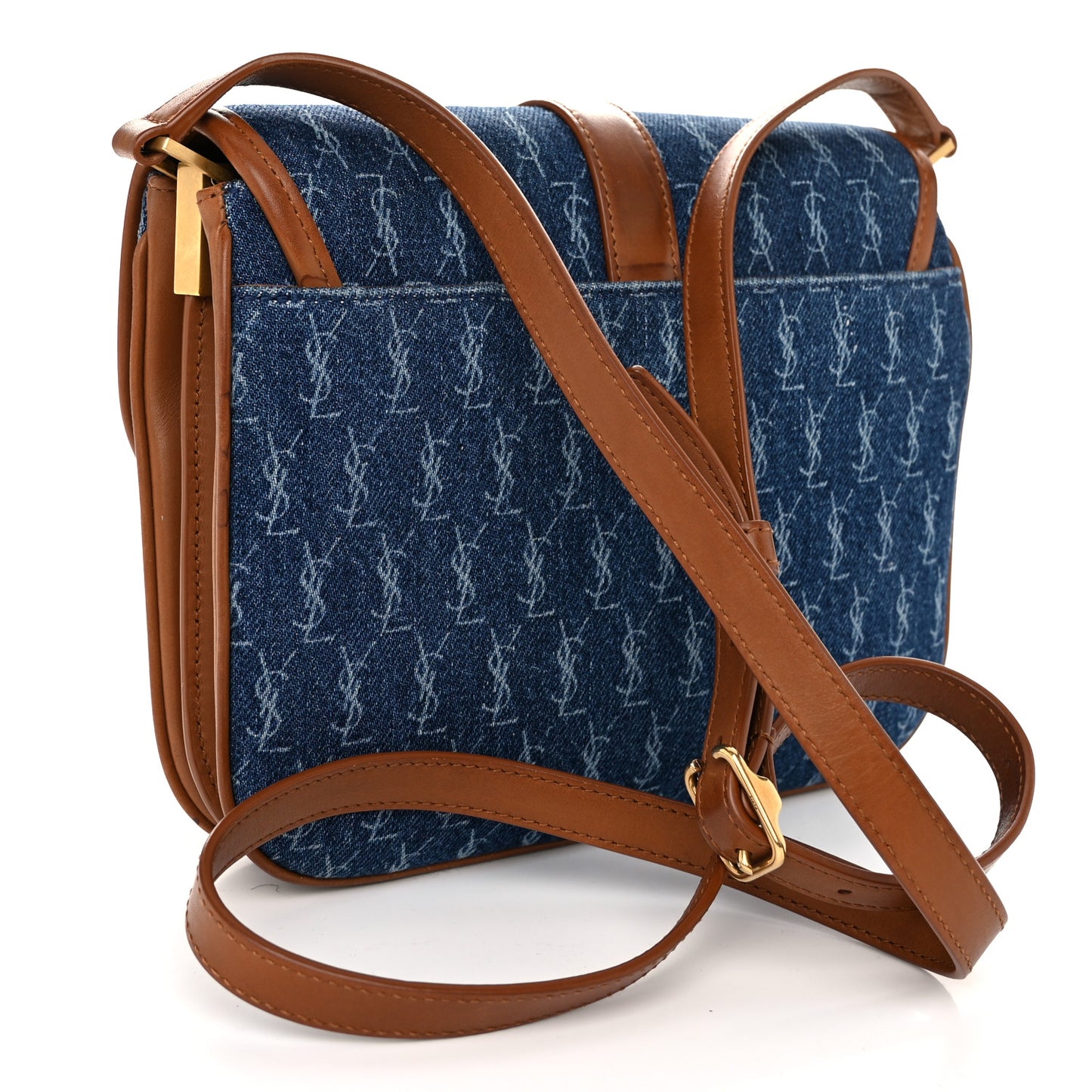 Suede All-Over Monogram Small Le Monogramme Satchel Denim